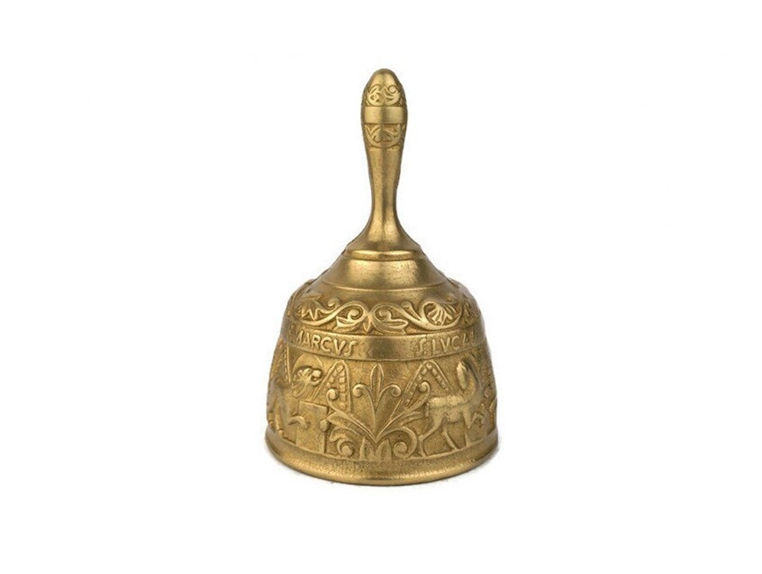 Vintage Brass Bell, Engraved Brass Bell, Large Solid Brass Bell Etsy