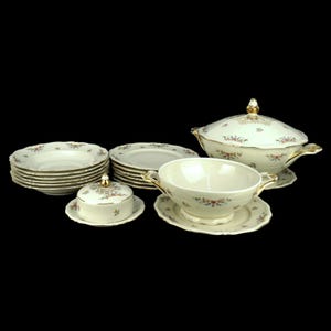 Vintage Porcelain Dining Set, Bavarian Porcelain Serving Set, Windsor Bavaria Porcelain Serving Set