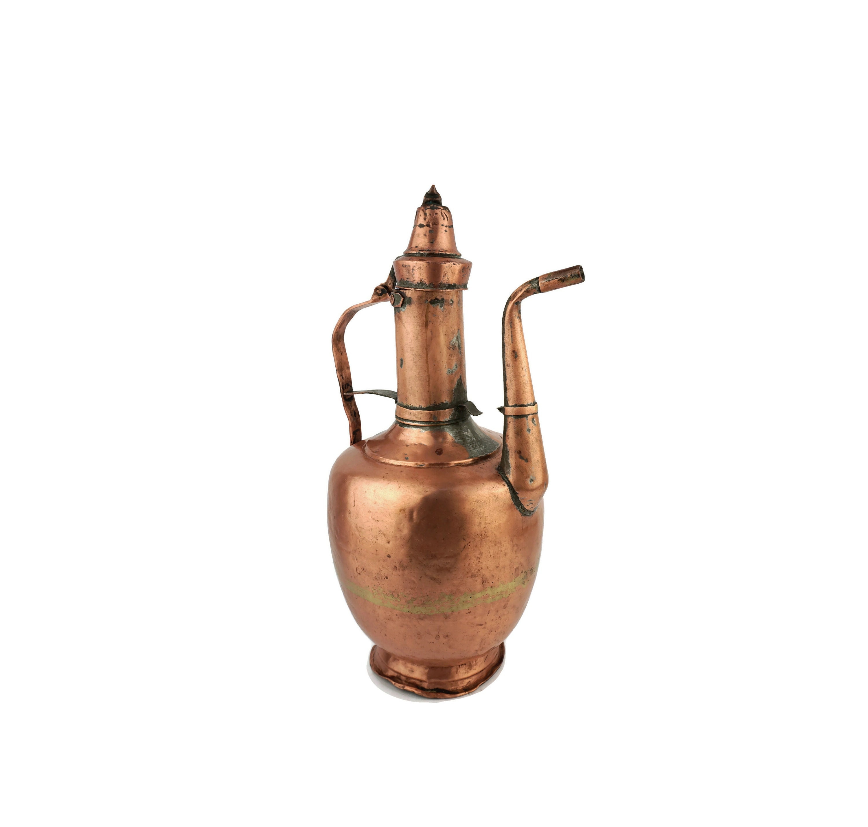 19th Century Large Copper Pitcher, Antique Islamic Copper Ewer