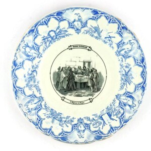 Vintage French Ceramic Wall Hanging Plate, Collectible Wall Hanging Plate, L Agneau de Paques