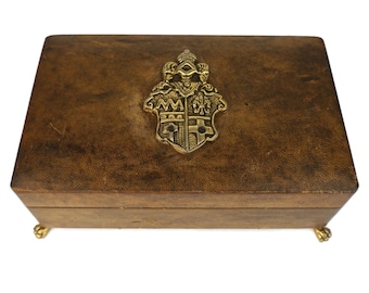 Caja de puros antigua, caja de almacenamiento de puros, caja de almacenamiento de puros de madera, Tobacciana vintage