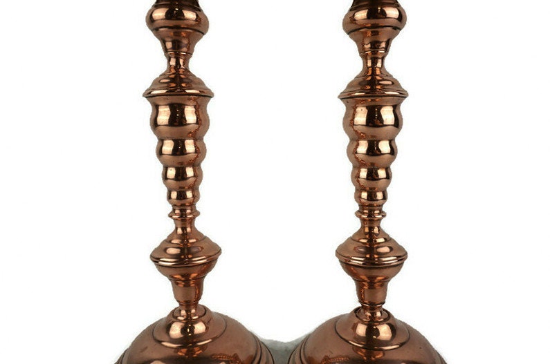 Antique Copper Candle Holders Set Copper Pair Candlesticks Etsy