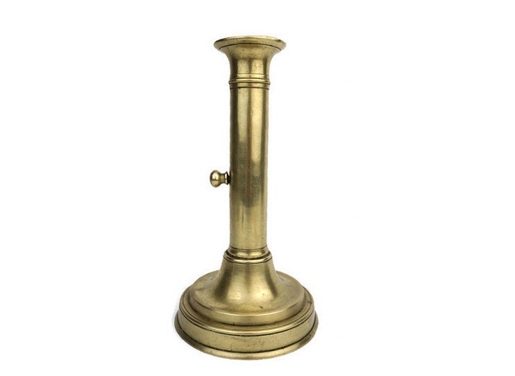 Antique Brass Candle Holder Push Up, Chamber Pair Candlestick, Adjustable Brass  Candlestick 