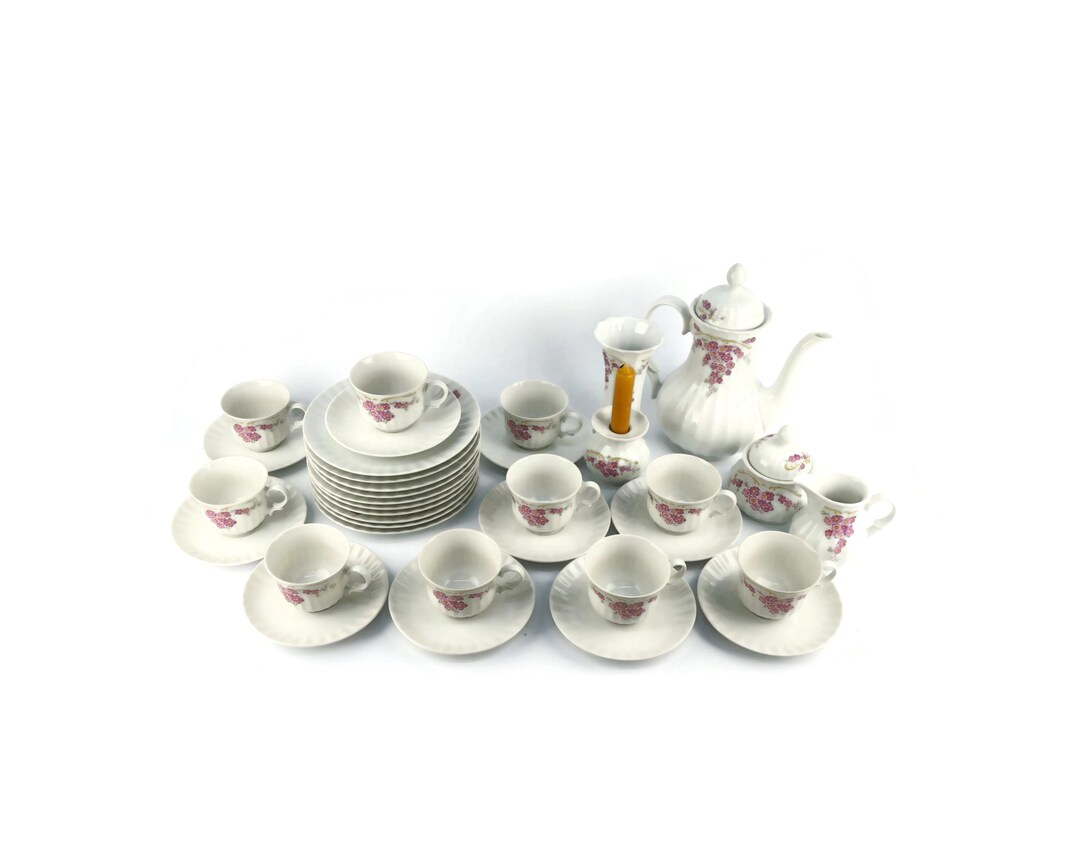 Vintage Porcelain Coffee Tea Set, Bavarian Porcelain Serving Breakfast ...