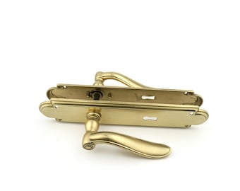Vintage Brass Door Handles, Pair Brass Door Lock Plates With Handles