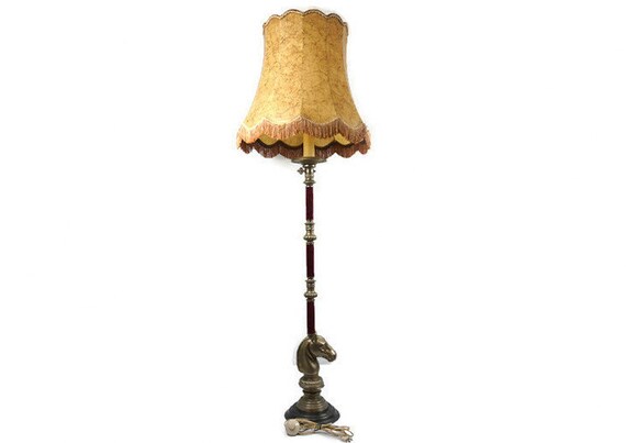 Antique Floor Lamp With Horse Shaped Base Large Floor Lamp With