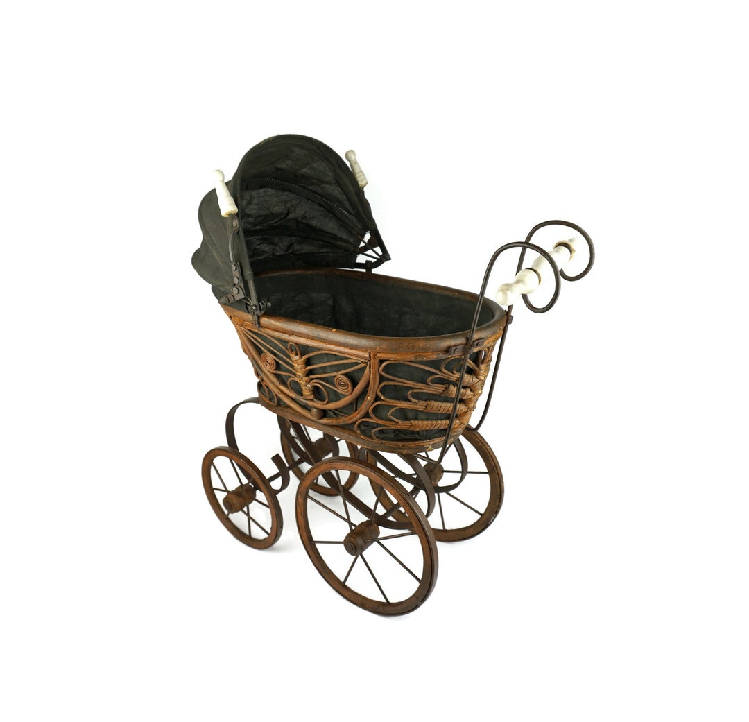 Vintage Doll Stroller, Victorian Doll Stroller, Handmade Doll Buggy