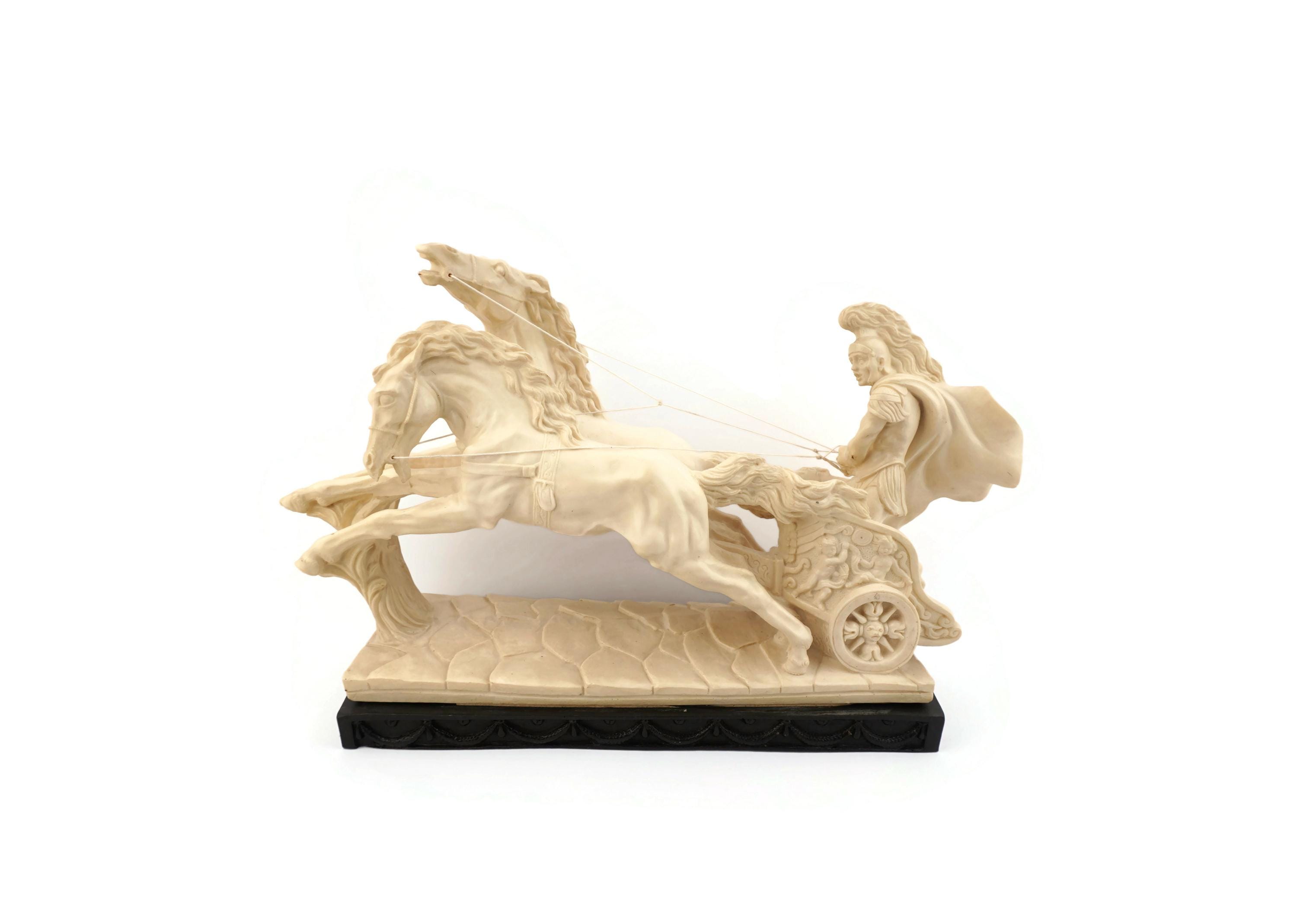 Antique Roman Chariot, Gladiator With Chariot Resin Sculpture - Etsy