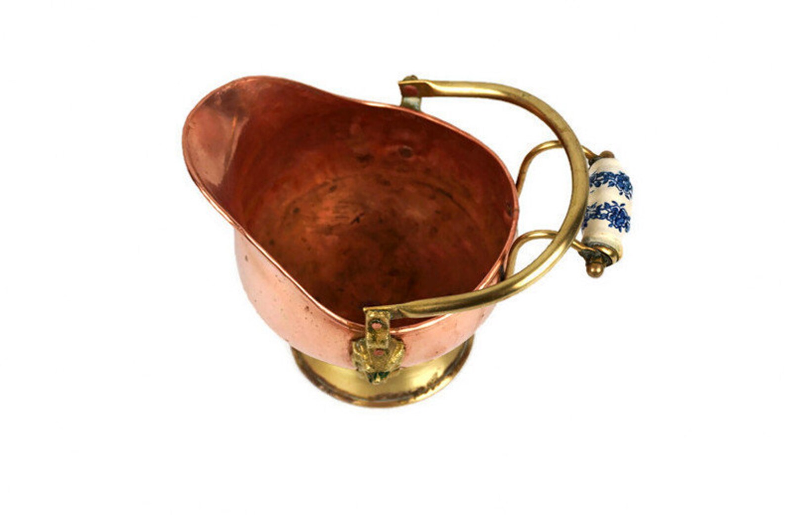 Antike Kupfer Pflanzer mit Löwe Kopf verziert Kupfer Kohle | Etsy