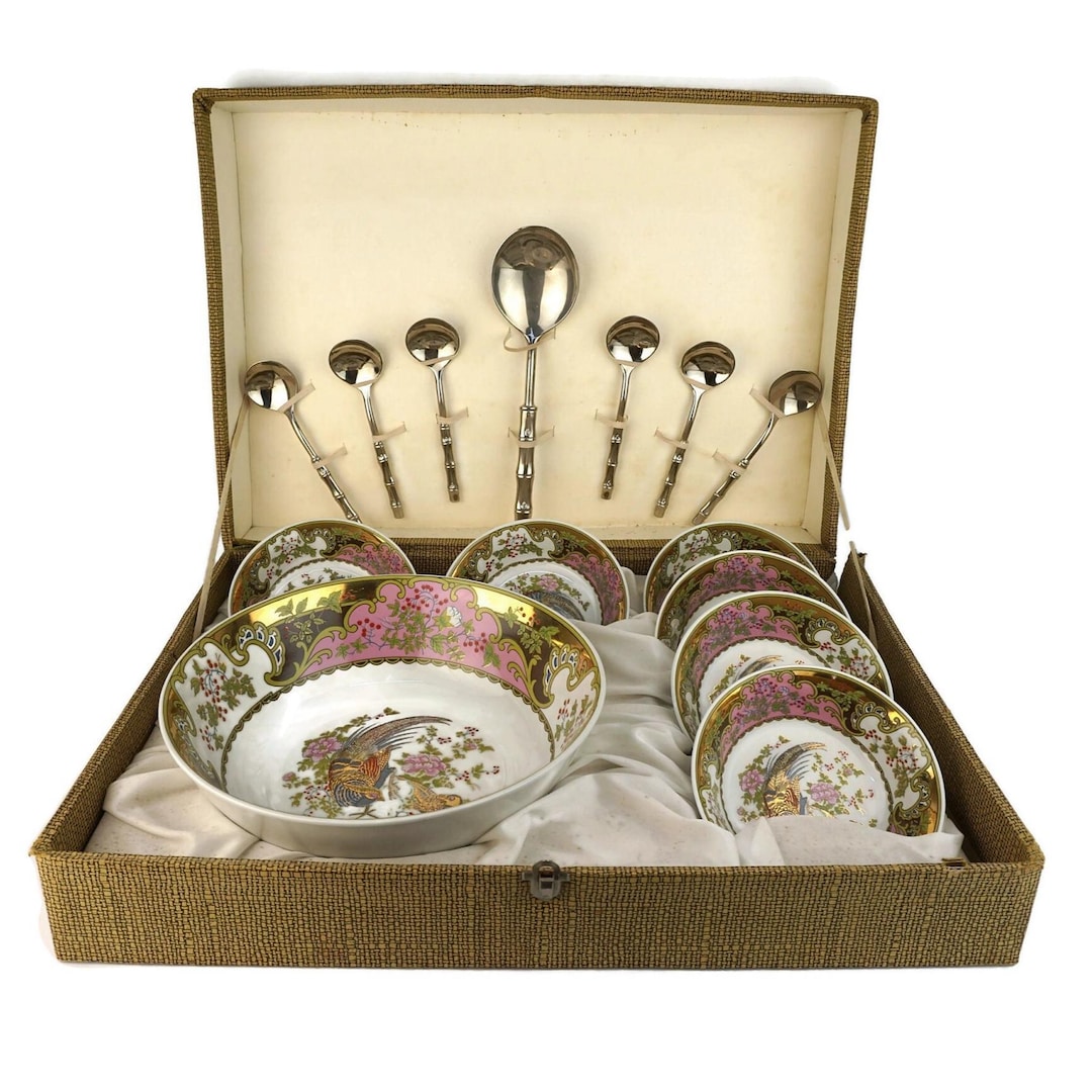 La San Marco Silver Plated Dining Set, Porcelain La San Marco