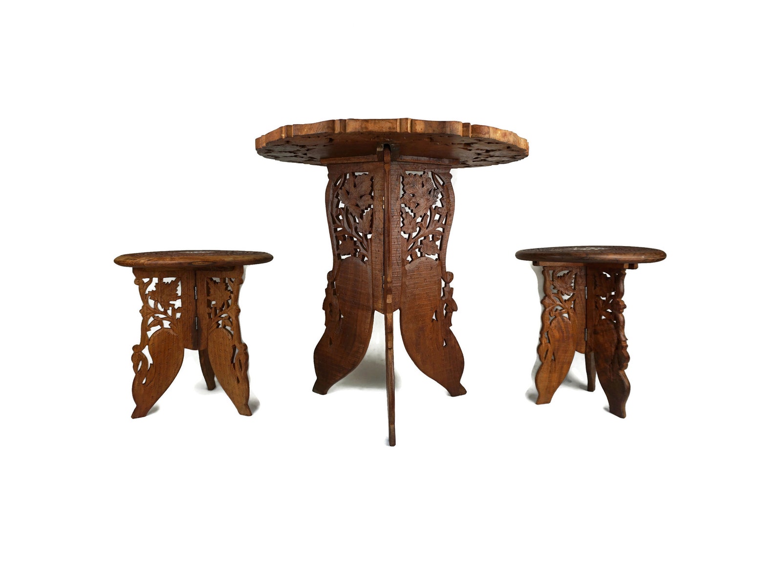 Antique Coffee Table Set With Two Chairs Handmade Coffee - Etsy