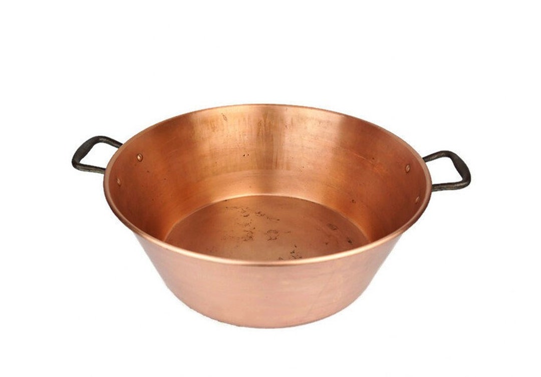Large Copper Jam Preserve Pot With Iron Handles France, French Copper