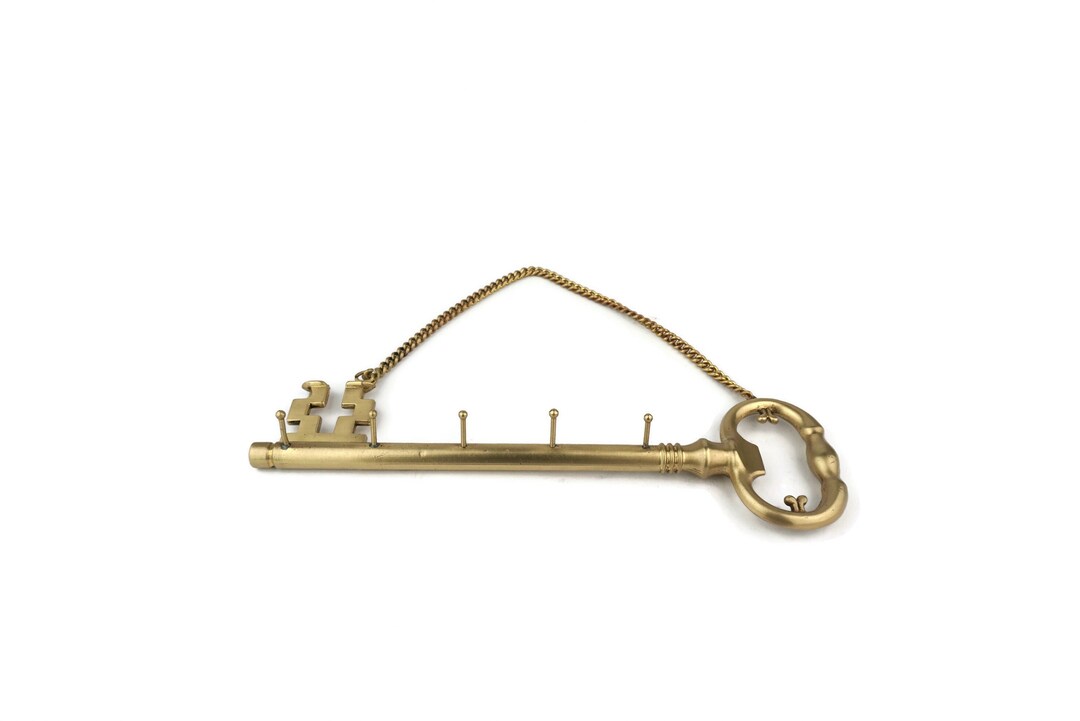 Vintage Key Holder, Brass Key Holder, Wall Key Holder, Antique Key Rack