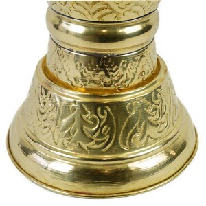 Antique Brass Vase, Extra Large Vase, Brass Engraved Vase image 5