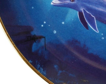 Collectible Dolphin Porcelain Plate, Franklin Mint Limited Edition