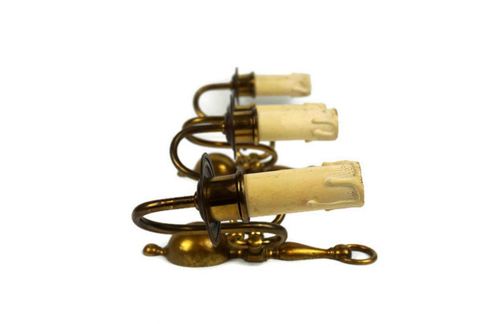 Antique Wall Lamps Set Vintage Pair Brass Applique Lights Etsy