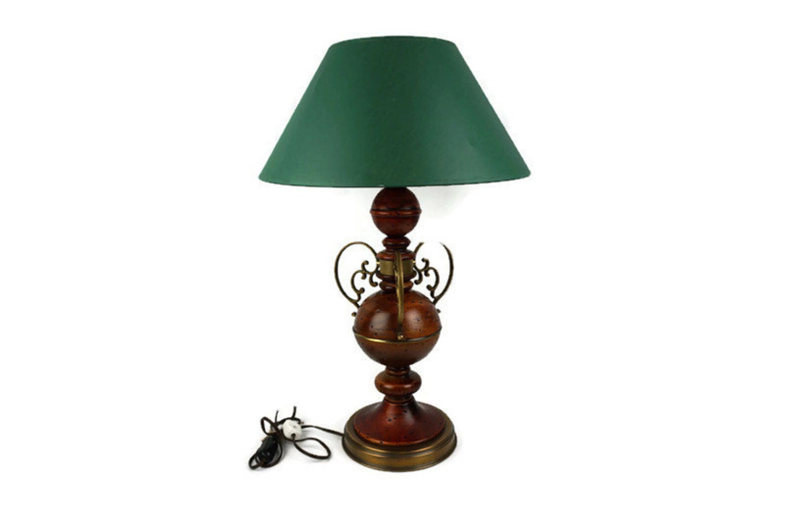 Antique French Table Lamp Vintage Table Lamp With Green Shade Etsy UK