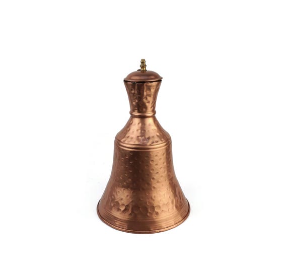 19 世紀の銅製ピッチャー、アンティークの銅製水差し、手作りの銅製