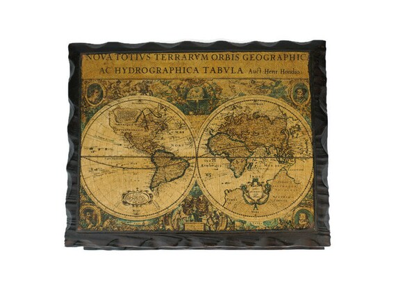 Antique Storage Box, Old Map Storage Box, Wooden … - image 6