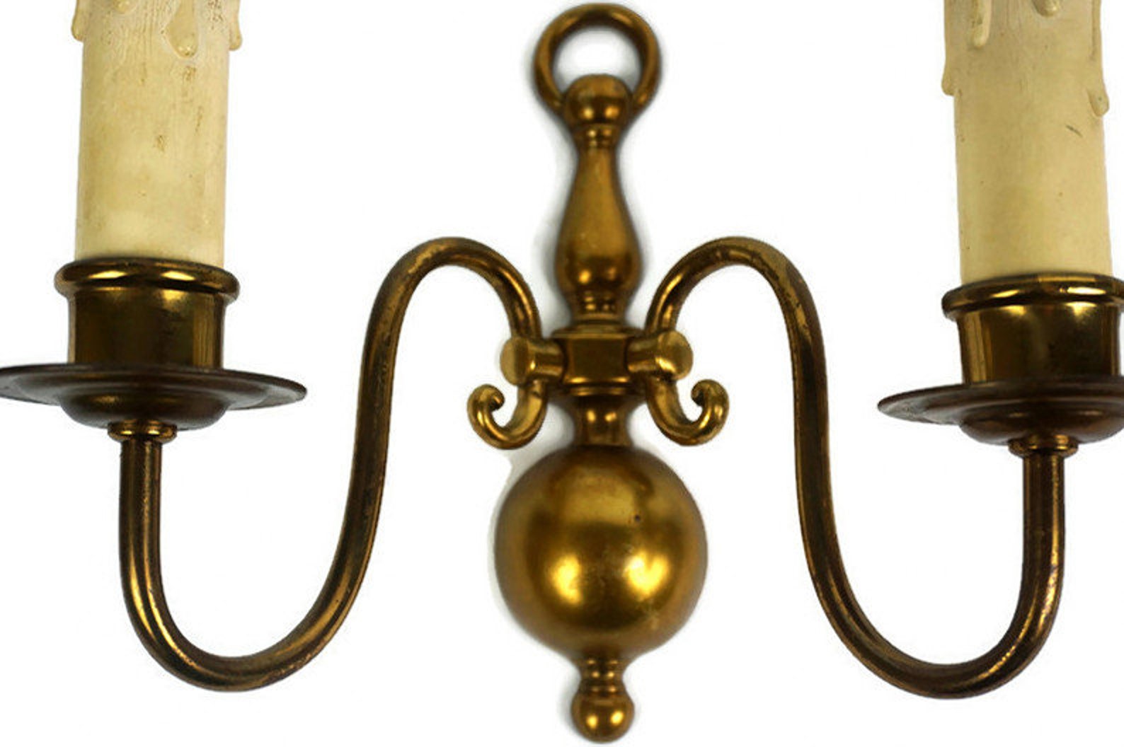 Antique Wall Lamps Set Vintage Pair Brass Applique Lights Etsy