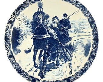 Chemkefa Delft Wall Plate, Collectible Delfts Chemkefa Wall Hanging Plate, Signed Handpainted Delft Wall Plate