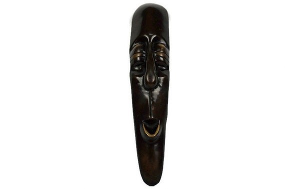 Vintage Brass Wall Hanging Mask, African Wall  Hanging Mask