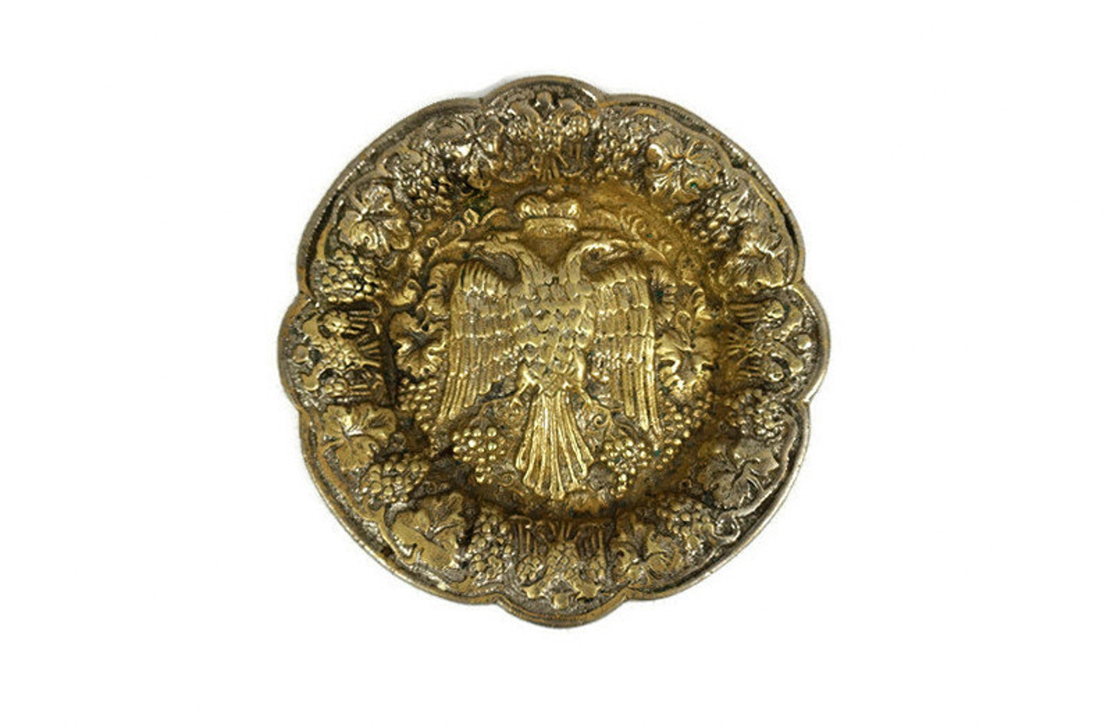 Antique Bronze Jewelry Tray With Double Headed Eagle Ornate Etsy