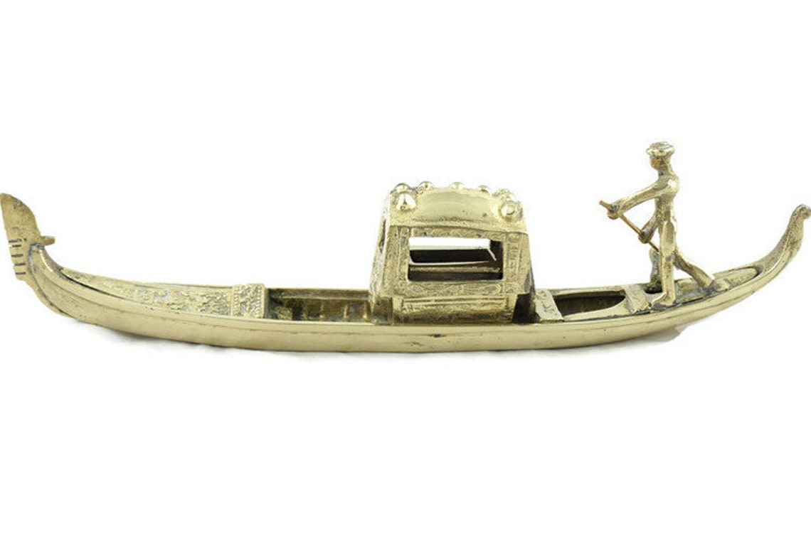 Brass Gondola Souvenir Vintage Venice Gondola Etsy
