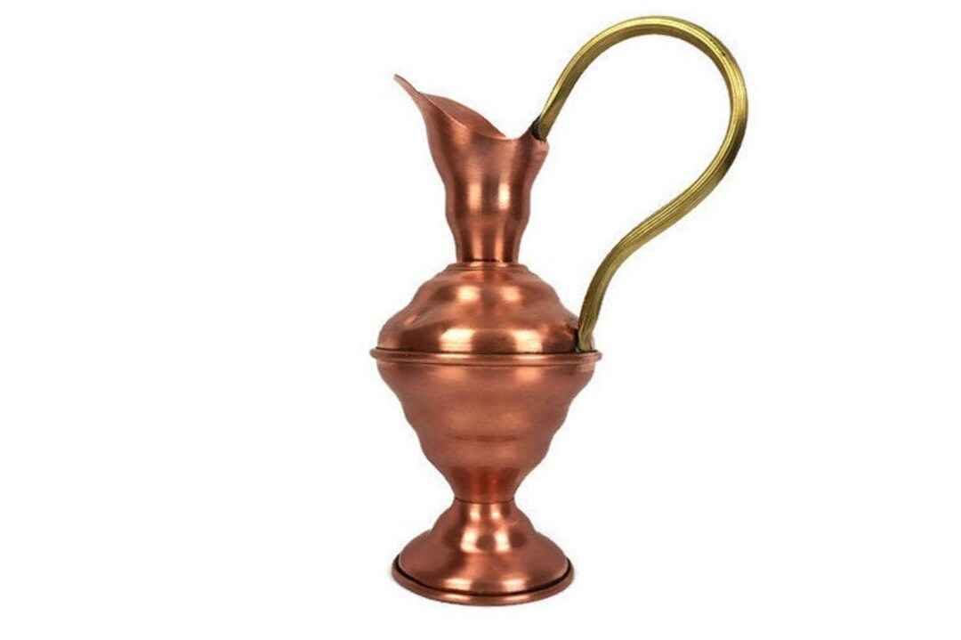 Antique French Large Copper Amphora Vase, Vintage Copper Amphora Vase