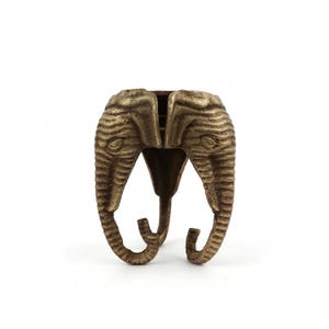 Portacandele antichi a forma di elefante, candeliere a forma di elefante in ottone immagine 6