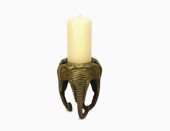 Elephant Candle Candlestick Holder Set Of 3 Accessories Handcrafted 