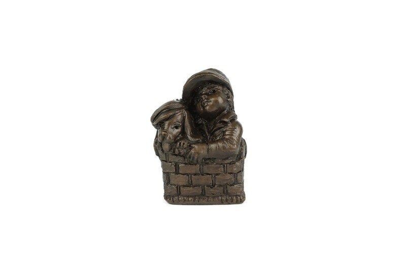 Dog and Boy Figurine,  Boy and Dog Sculpture