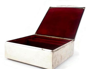 Silver Plated Storage Box, Antique Silver Plated Jewelry Box
