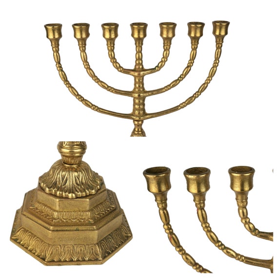 19 世紀ユダヤ教のメノーラ キャンドル ホルダー 7 本のキャンドル
