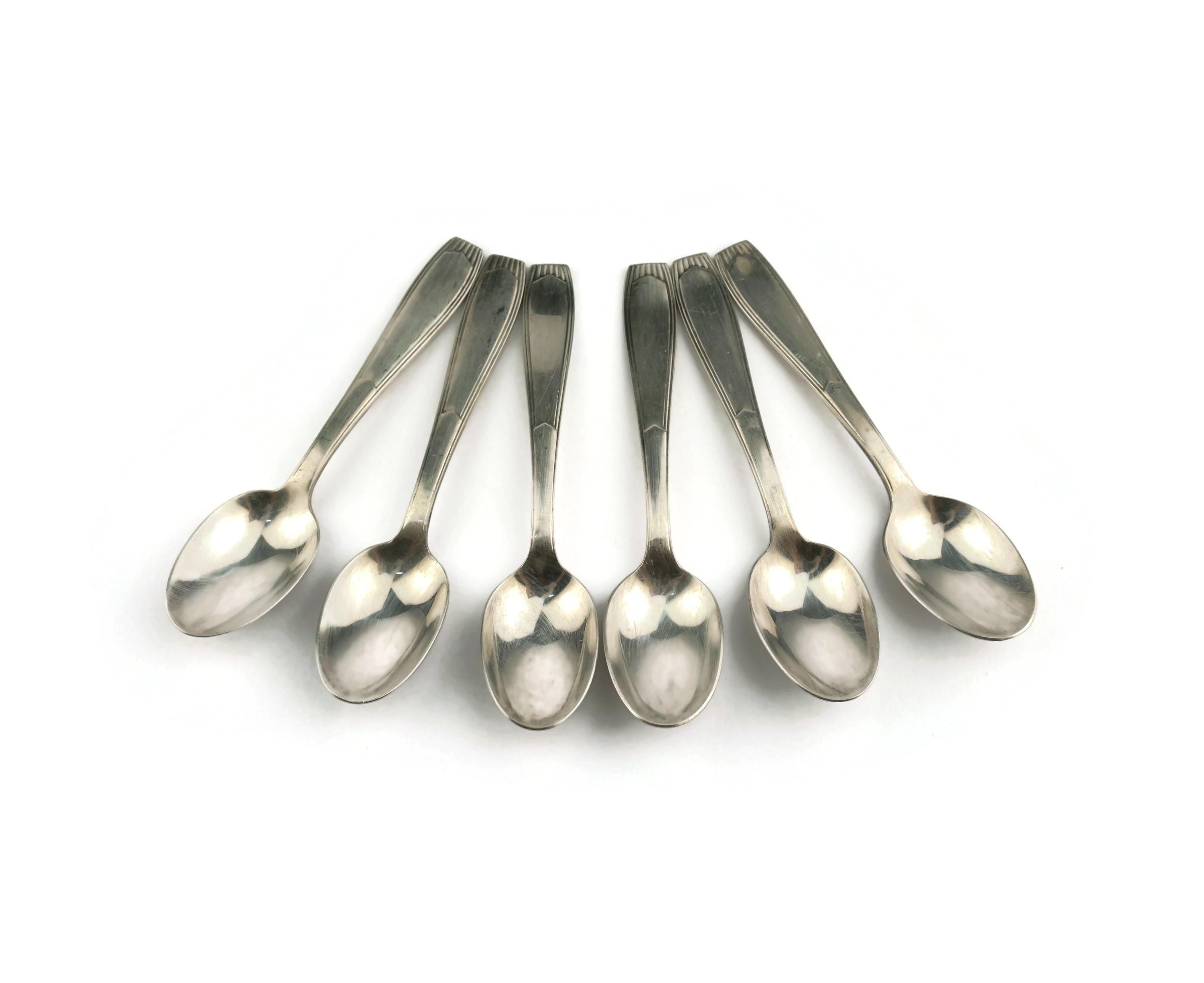 ヴィンテージシルバーメッキコーヒースプーン6本セット、アンティーク