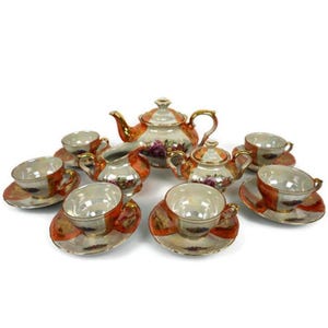 Vintage Turkish Ceramic Coffee Tea Set