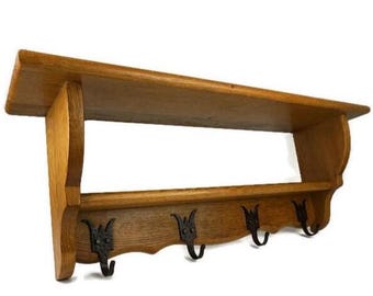 Vintage Wooden Coat Rack, Wooden Coat Hanger