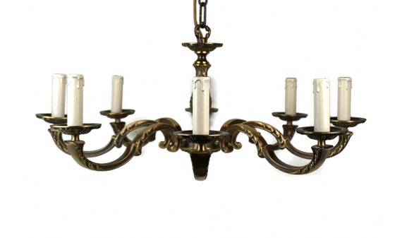 Large antique brass chandeliers deals