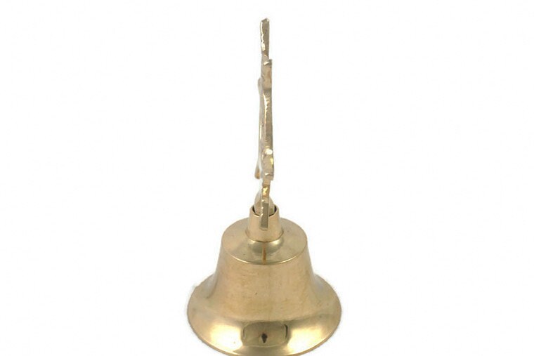 Campana Nautica In Ottone Massiccio ARSUK – Diametro 12,7 Cm, Da Parete, Con Cordino, Stile Marinaro