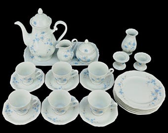 Vintage Porcelain Tea Coffee Set, Bavarian Porcelain Tea Coffee Set