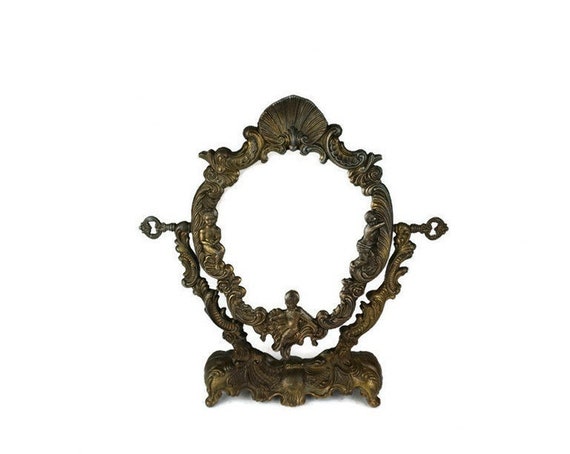 Vintage makeup mirror on stand best sale