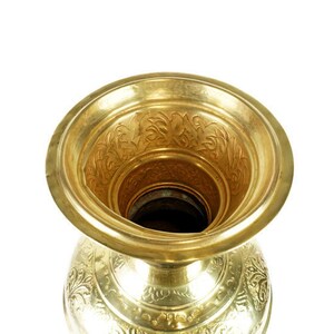 Antique Brass Vase, Extra Large Vase, Brass Engraved Vase image 7