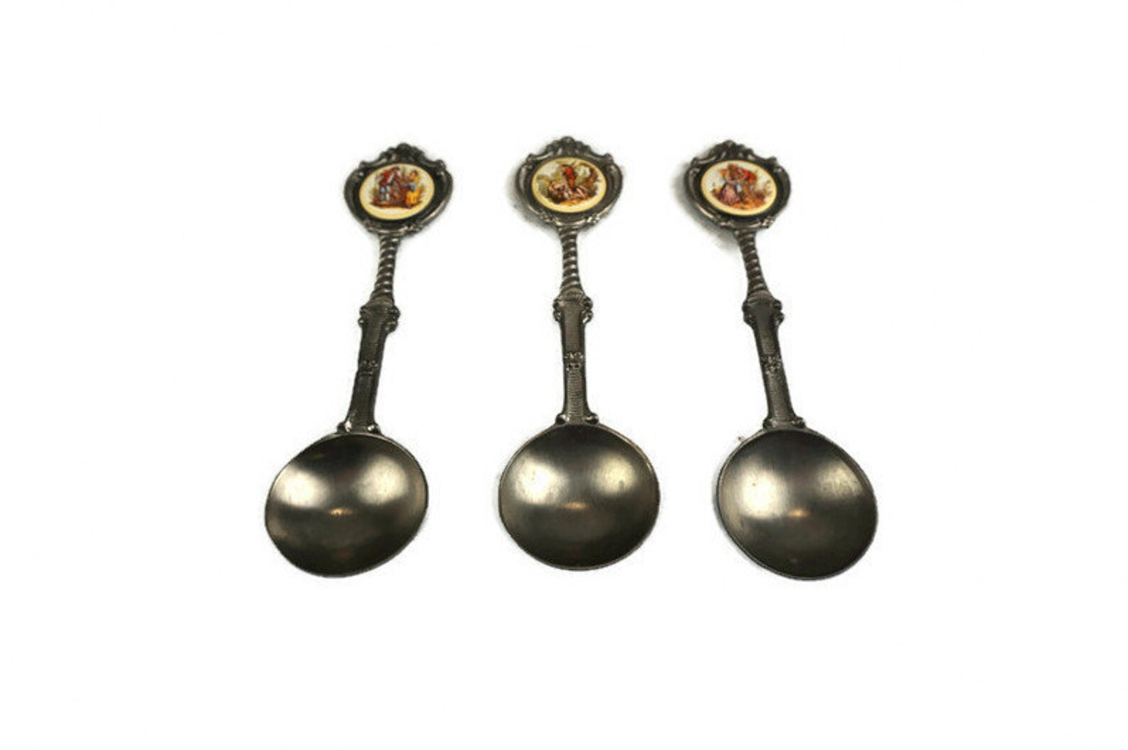 Vintage Pewter Spoons Set of 3 Germany Etsy