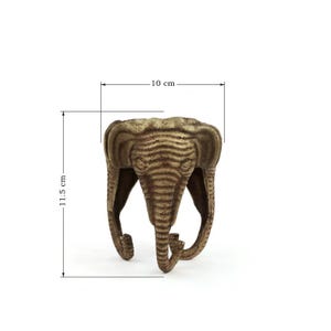Portacandele antichi a forma di elefante, candeliere a forma di elefante in ottone immagine 2