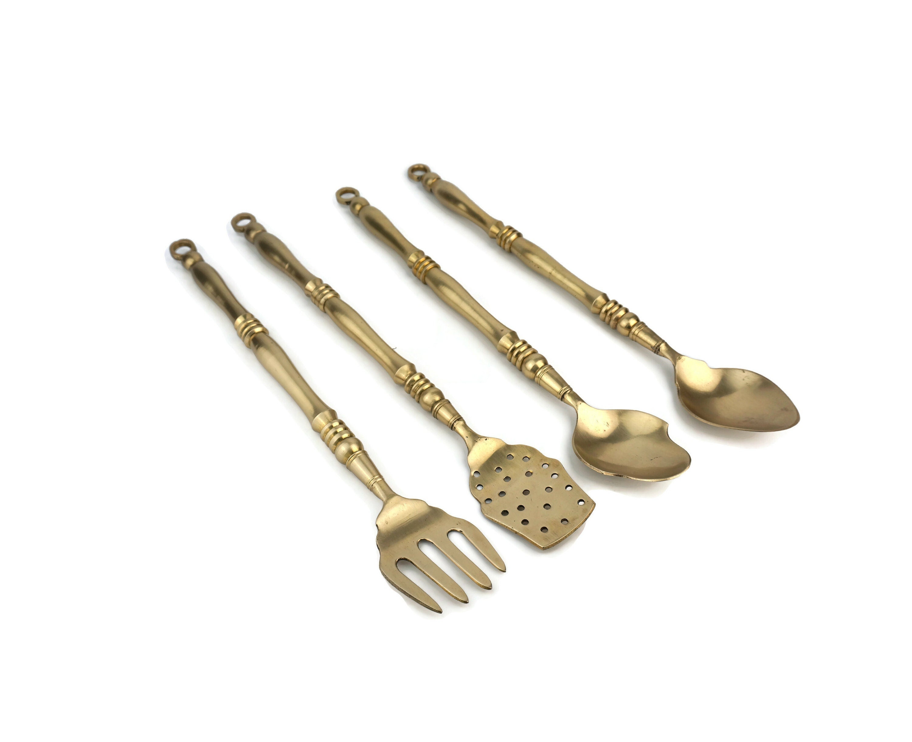 extra large brass kitchen utensils wall decor – old soul goods