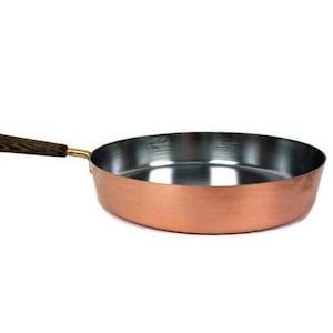 Vintage Copper Saucepan, Copper Cooking Pan With Wooden Handle
