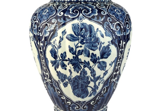 大型デルフト壷、デルフトスフィンクスジンジャー壷、ヴィンテージ