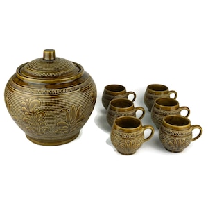 Pentola da punch vintage con set da 6 tazze