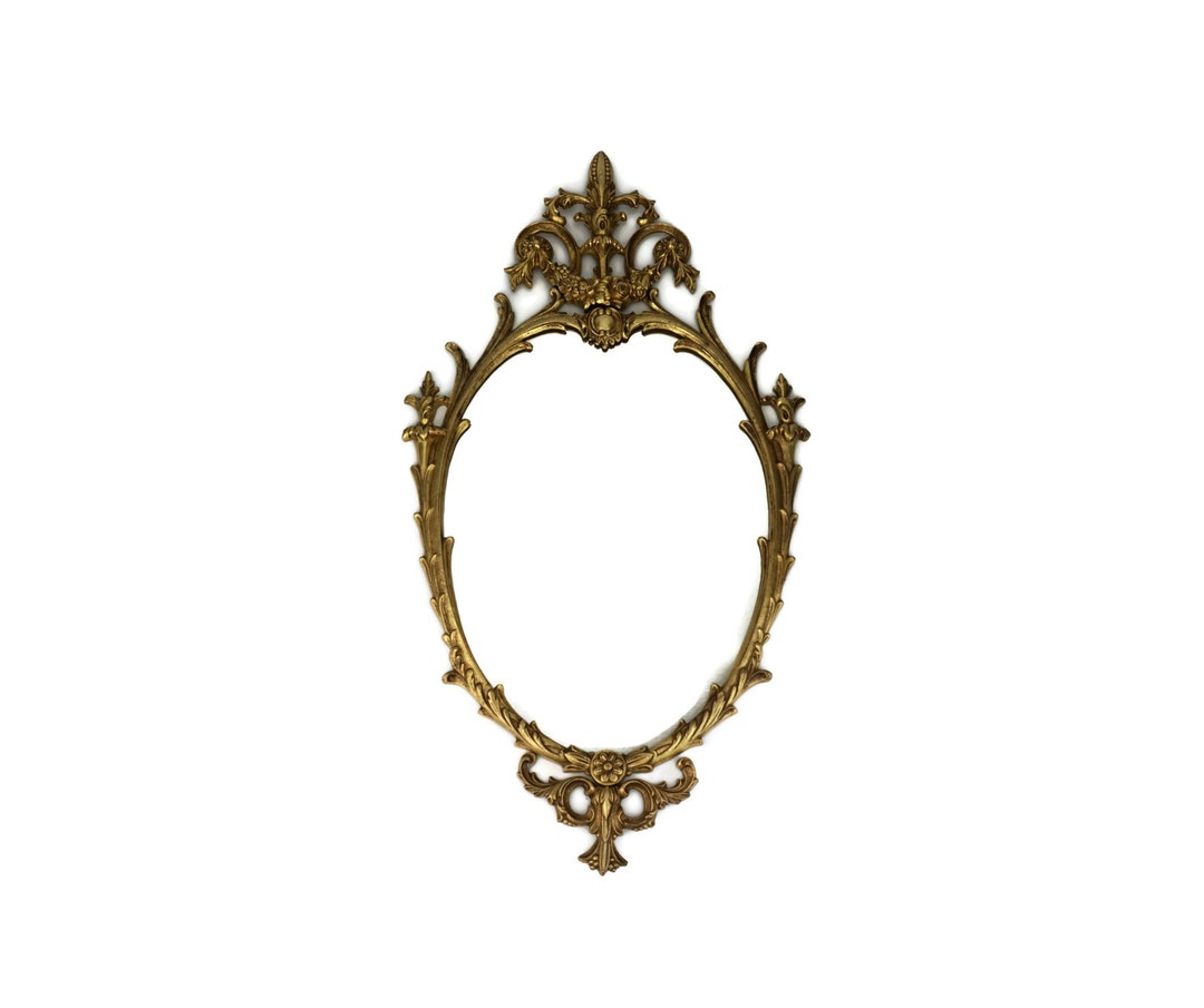 Antique Brass Mirror, 19th Century Wall Mirror, Brass Wall Mirror