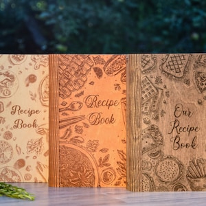 Family Recipe Book, Custom Home Gift, Housewarming Gift, Personalized Wooden Cookbook, Custom Cookbook, Christmas Gift, Gift for Her